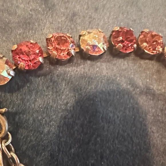 Pink Crystal Tennis Bracelet - Women Jewelry - Picture 8 of 10